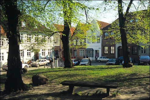 Old part of town in front of the St. Michaelis Curch
