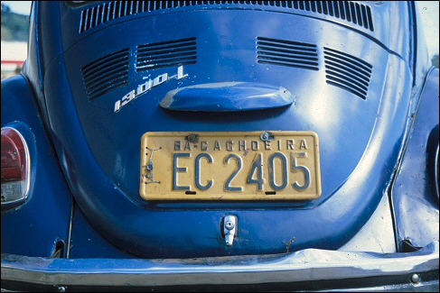 Old beetle car in Cachoeira, BA means Bahia